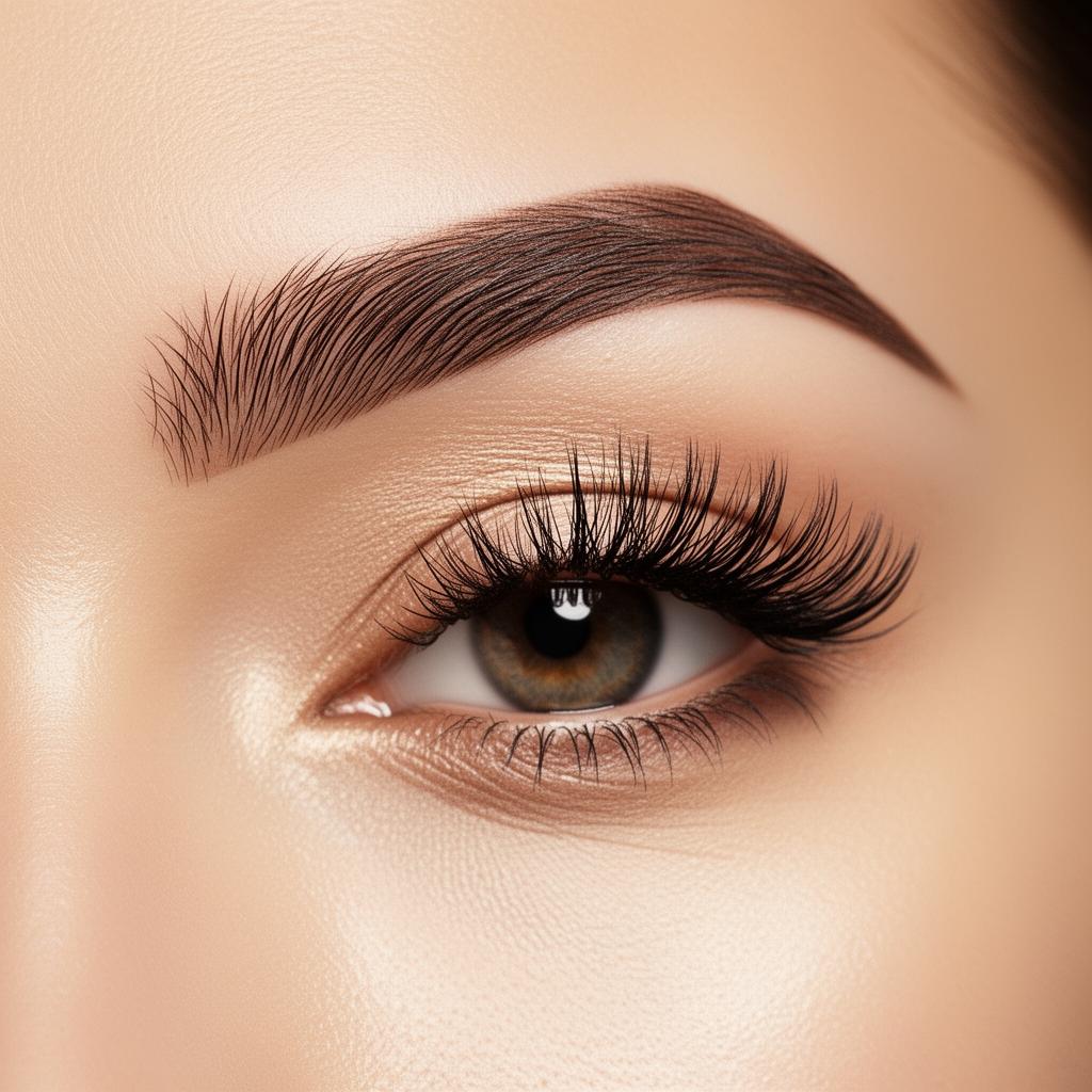 Perfect brows and lashes close-up